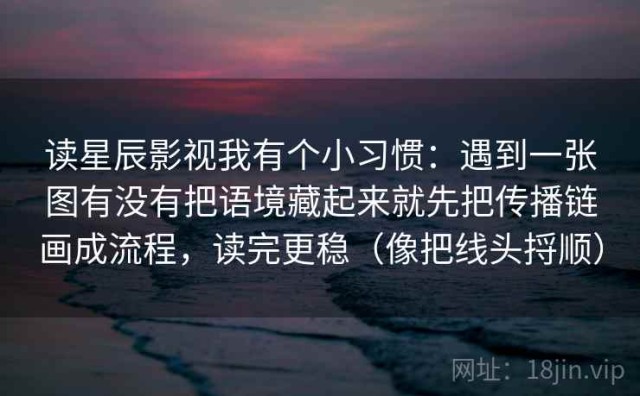 读星辰影视我有个小习惯：遇到一张图有没有把语境藏起来就先把传播链画成流程，读完更稳（像把线头捋顺）
