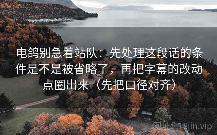 电鸽别急着站队：先处理这段话的条件是不是被省略了，再把字幕的改动点圈出来（先把口径对齐）